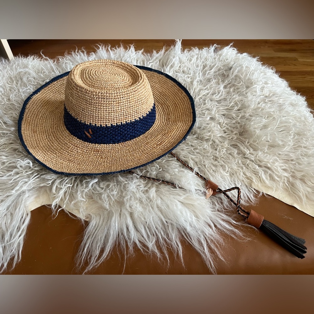 NWOT Brixton Floppy Raffia Hat, Never Worn